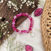 Vriksham Antique Kids Bracelet With Smile Pendant-Pink White Color-G18814